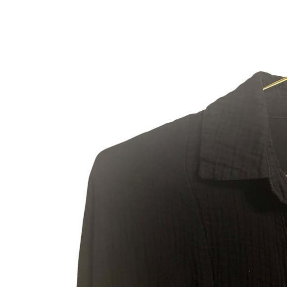 Free People Sunstreaks Tie Front Black Gauzy Long‎ Sleeves XS - Picture 5 of 7